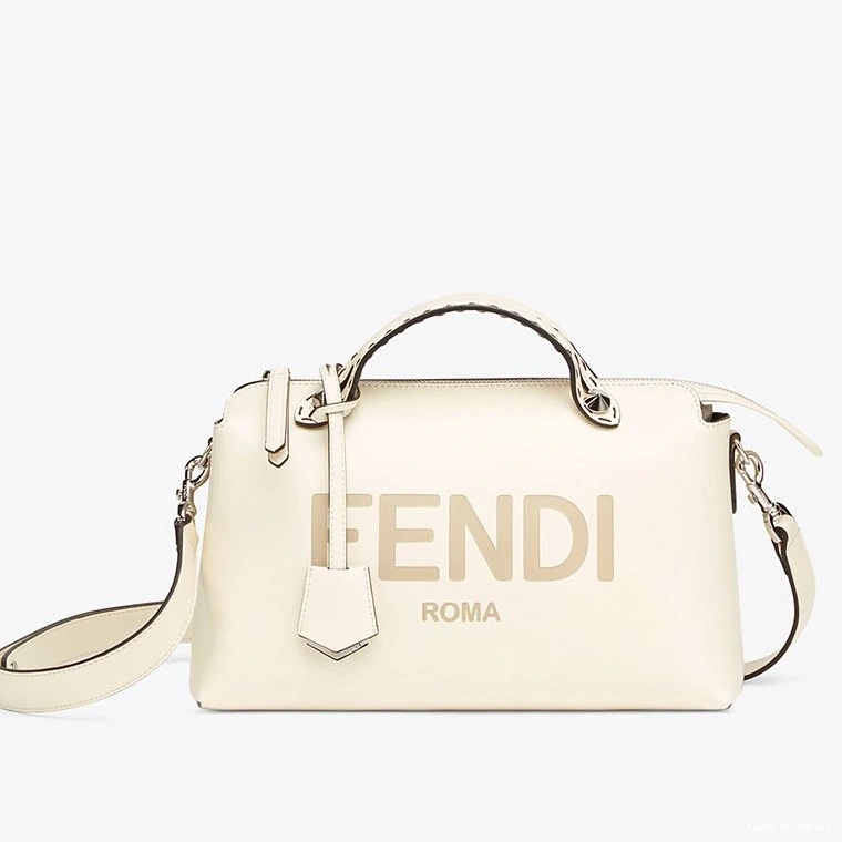 HOT Calf Bag Leather Medium In Way ROMA Logo White By Fendi The Boston 0711
